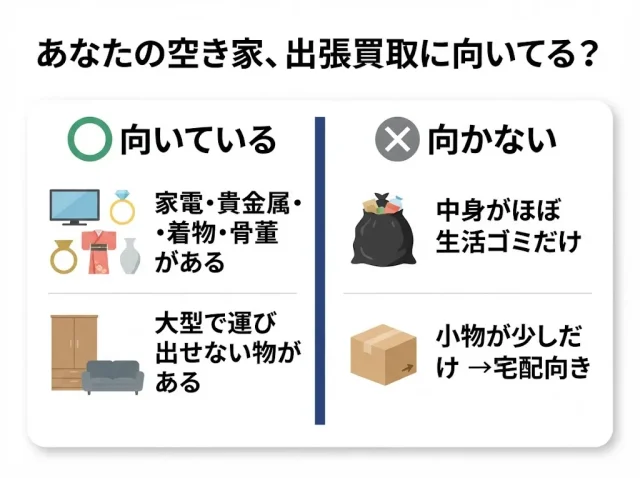 あなたの空き家、出張買取に向いてる?