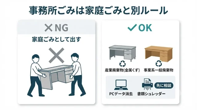 「処分するもの」は事業系廃棄物。自治体に出せない理由