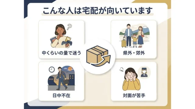 出張か店頭かで迷う人の多くは“第3の選択肢=宅配”が合う