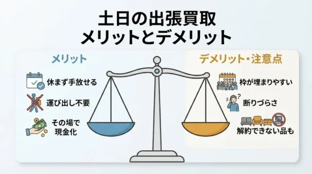 土日の出張買取 メリットとデメリット