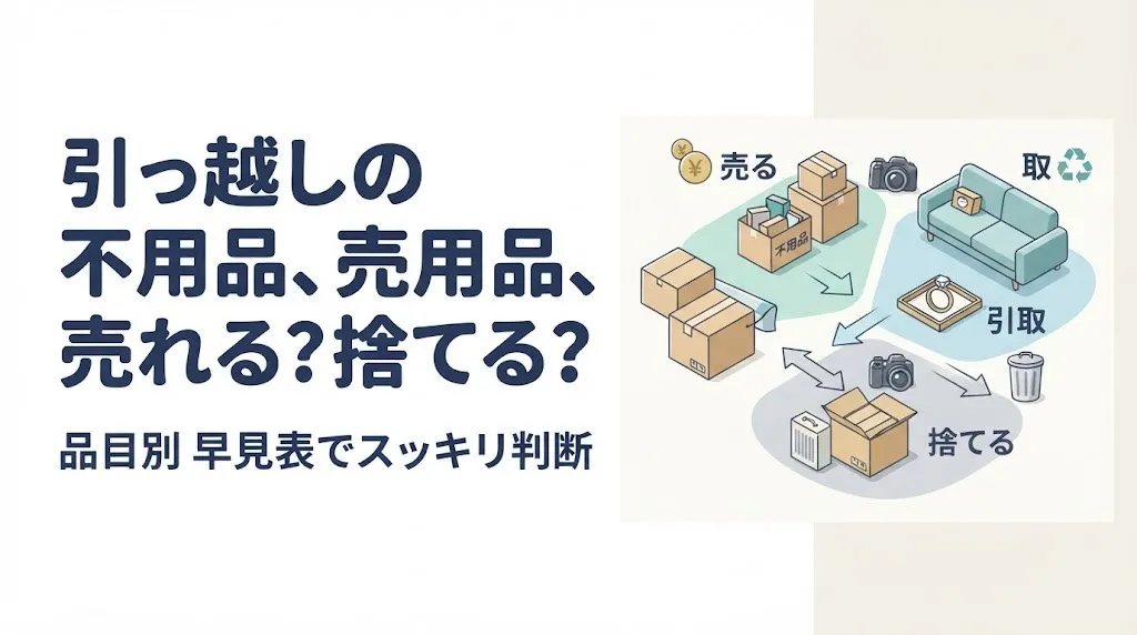 引っ越しの不用品買取|売れる物早見表と損しない手放し方