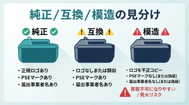 互換・模造は買取不可になりやすい