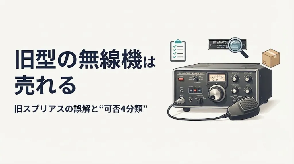 旧型無線機は売れる?旧スプリアスの誤解と可否4分類