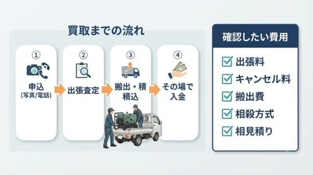 出張買取 4ステップと確認したい費用