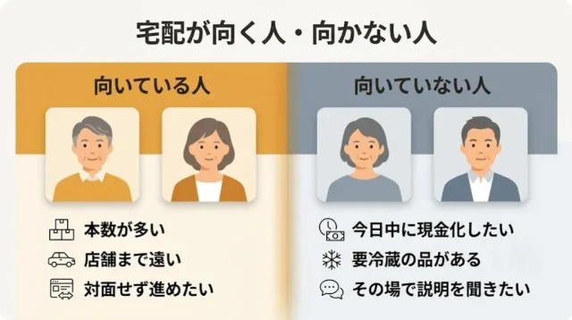 宅配買取が向いている人／向いていない人