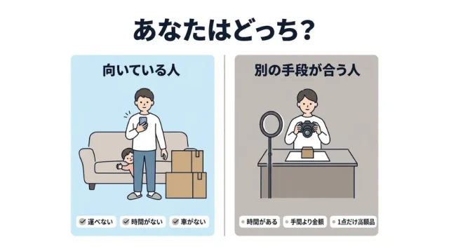 引越し後の不用品買取が向いている人・向いていない人
