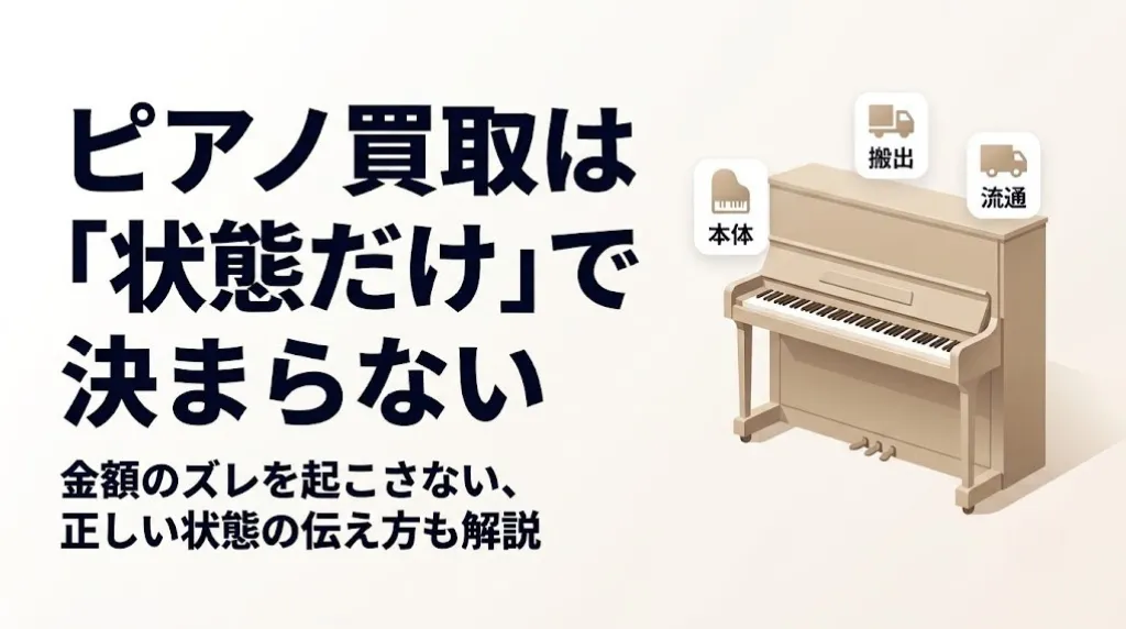 ピアノ買取の状態別査定｜当日に減額されない伝え方