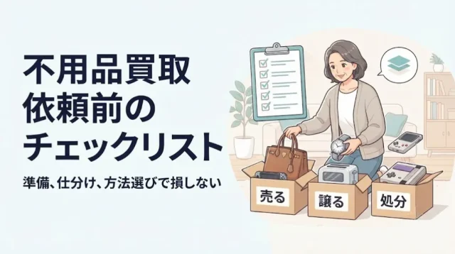 不用品買取チェックリスト｜準備・仕分け・方法選びで損しない