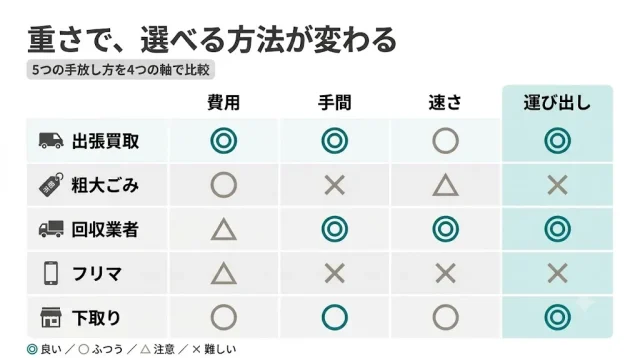【対応H2】買取 vs 処分 vs フリマ vs 下取り──あなたの状況での選び方