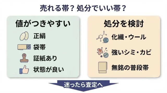売れる帯?処分でいい帯?
