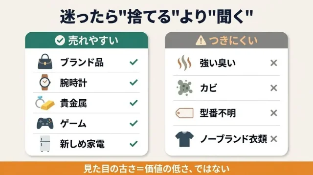 広島で不用品を売るなら、まず「売れる物」と「捨てる物」を分ける