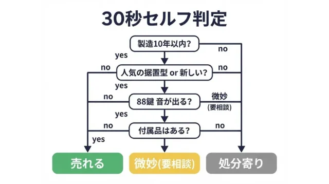 あなたの電子ピアノは「売れる/処分」どっち？