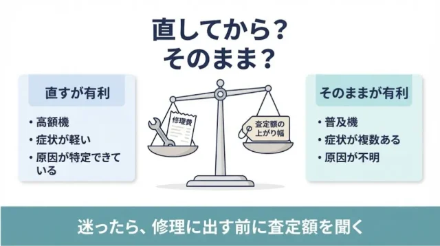  修理してから売るべきか、そのまま売るべきかの判断基準
