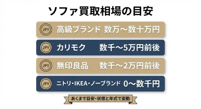 ソファの出張買取、結局いくら?相場の目安