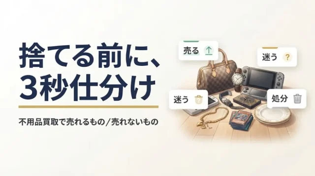 不用品買取で売れるものは?捨てる前の3秒仕分け