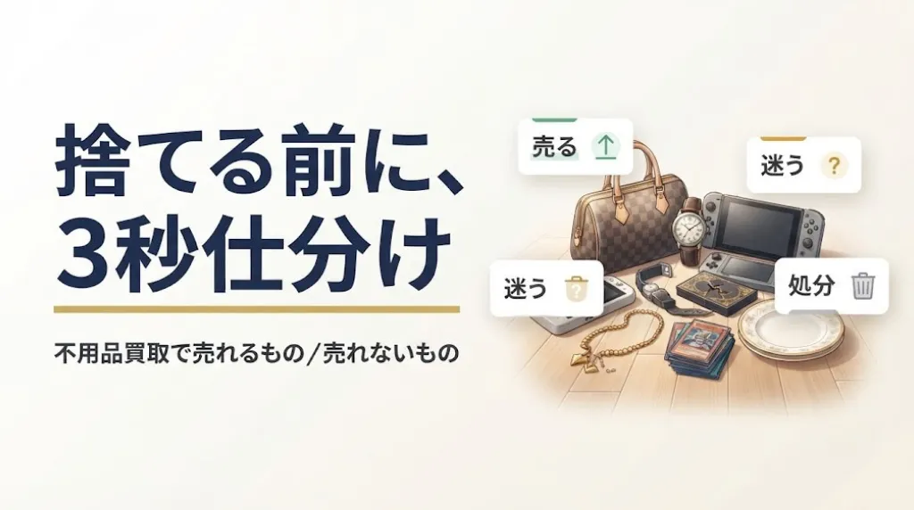 不用品買取で売れるものは?捨てる前の3秒仕分け