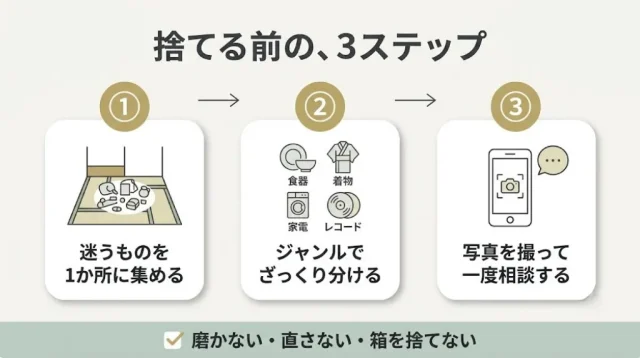 古い不用品は、捨てる前に「仕分ける」