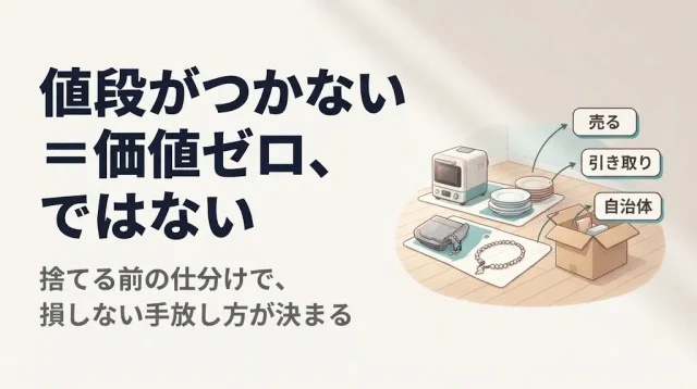 不用品買取で値段がつかない物｜損しない手放し方と仕分け