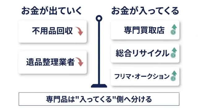 依頼先の違いは「お金の向き」で見ると一発で分かる
