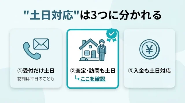 「土日対応」には3つの意味がある