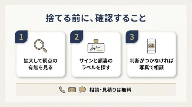 捨てる前に確認すること