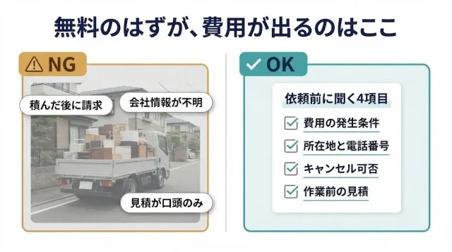 「タダのつもりが費用が出る」失敗と防ぎ方