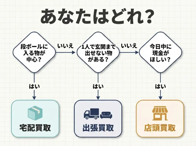 店頭・出張・宅配の3つの買取方法、一人暮らしならどれを選ぶ？