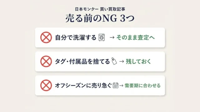 売る前にやってはいけないNG3つ