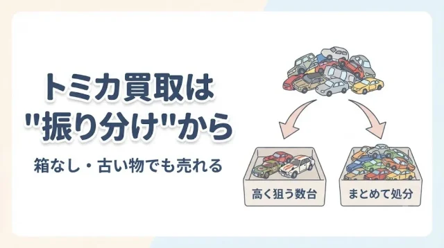 トミカ買取、箱なし・大量でも売れる？最適ルート診断