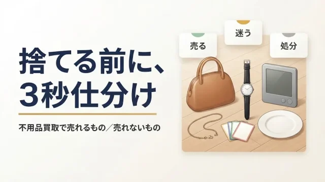 不用品買取で売れるものは?捨てる前の3秒仕分け