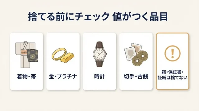 何が売れて、何を捨てると損する?生前整理で出やすい品目