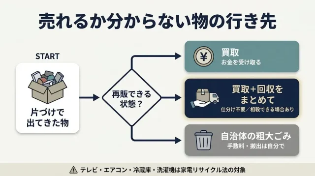 値段がつかない不用品はどうする?買取+回収の合わせ技