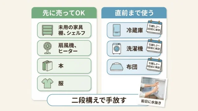 品目別「いつ手放す?」冷蔵庫・洗濯機は最後まで使う二段構え