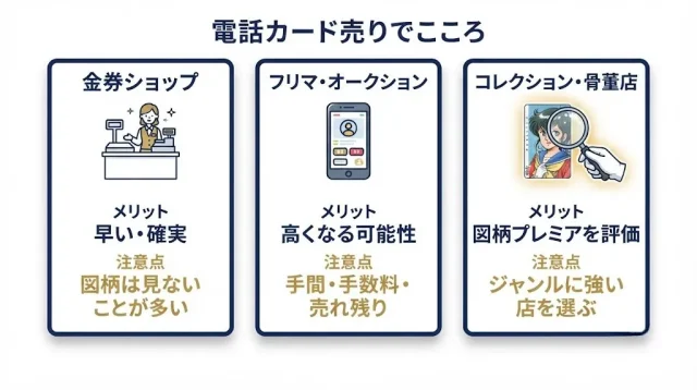 どこに売る?金券ショップ・フリマ・コレクション店の比較