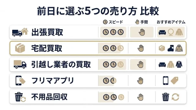 出張・宅配・引越し業者、前日の自分に向いているのはどれ?