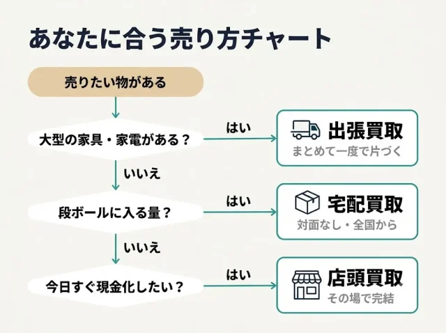  店頭・出張・宅配はどれが合う？売り方の選び方