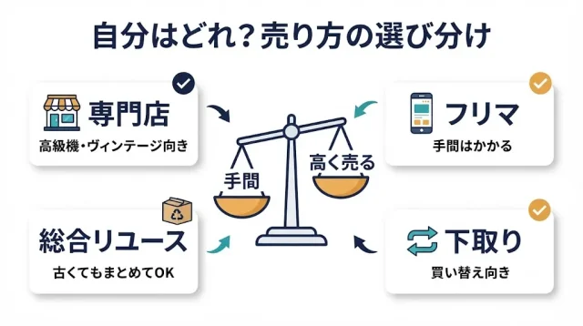 自分はどれ?売り方の選び分け