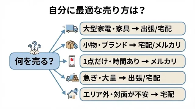 【あなたはどっち?】品目・状況別 判断フローチャート