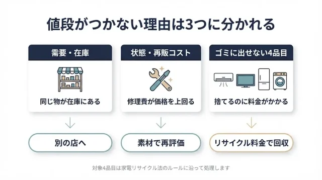 なぜ値段がつかないのか|よくある3つの理由