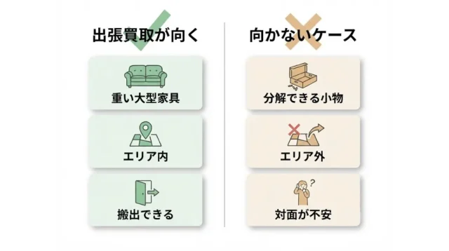 大型家具はなぜ出張買取が向くのか