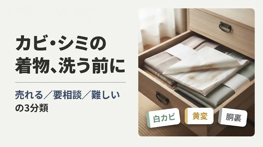 着物のカビ・シミは売れる?洗う前に見る3分類