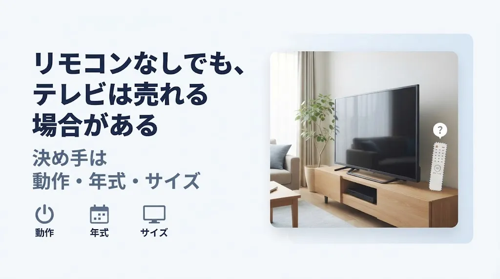 リモコンなしのテレビは買取できる？年式・動作で決まる判断基準