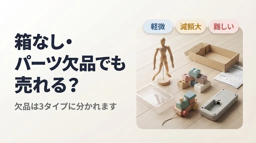 箱・パーツ欠品でも買取できる?3タイプ別の見分け方
