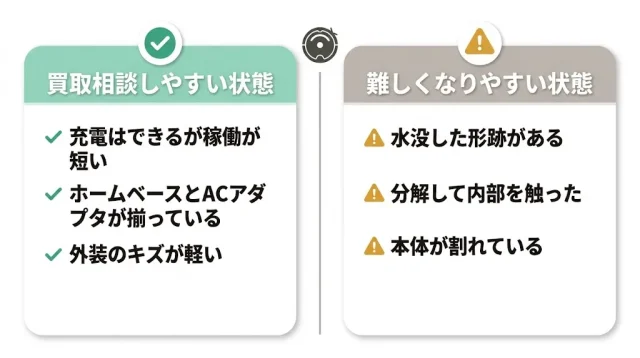 充電できないルンバは売れる？結論と、可否を分ける2つの条件