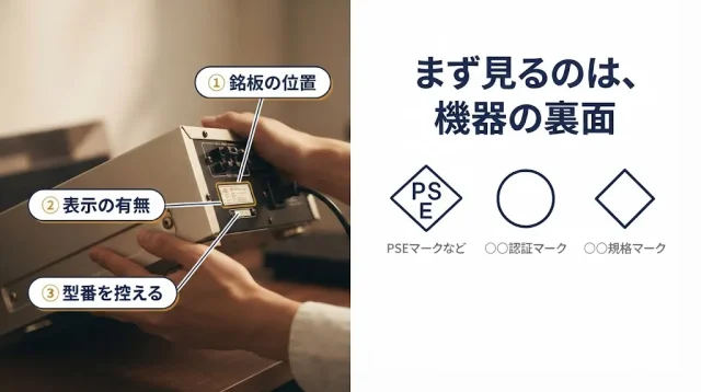 まず機器の裏を見る|1分でできる規格チェック