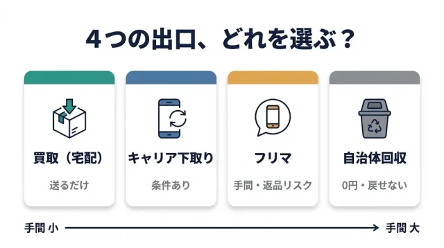 売る・下取り・フリマ・回収、4つの出口を比較する