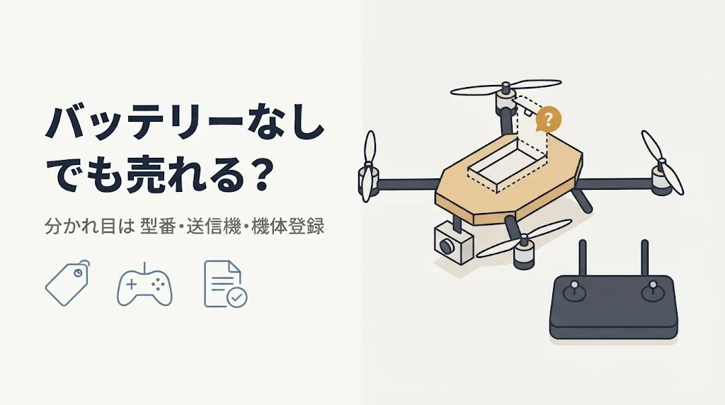 ドローン買取｜バッテリーなし・登録済みでも売れる条件