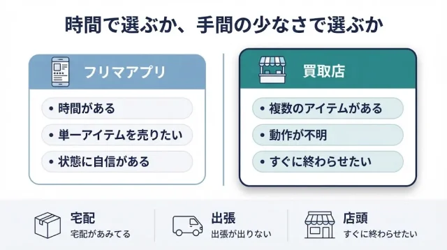  フリマアプリ・買取店、どちらが向いている？