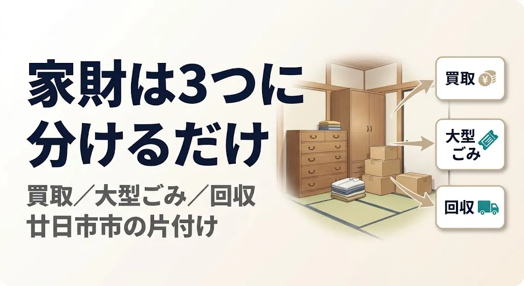 廿日市市の出張買取|買取・大型ごみ・回収の使い分け
