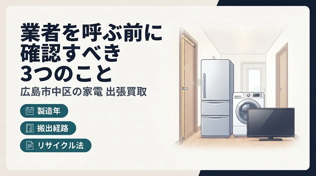広島市中区の家電出張買取｜呼ぶ前に確認する3点